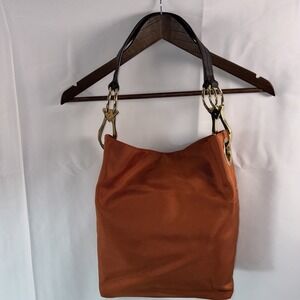 NEW JPK PARIS 75 LARGE NYLON  BUCKET HANDBAG Tote Brunt ORANGE